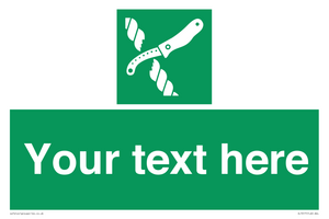 Custom sign safe condition Liferaft knife